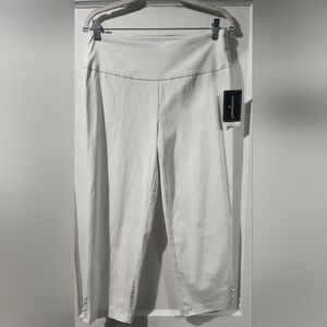 Counterparts Pull-On White Wide-Leg Capri Pants size: M